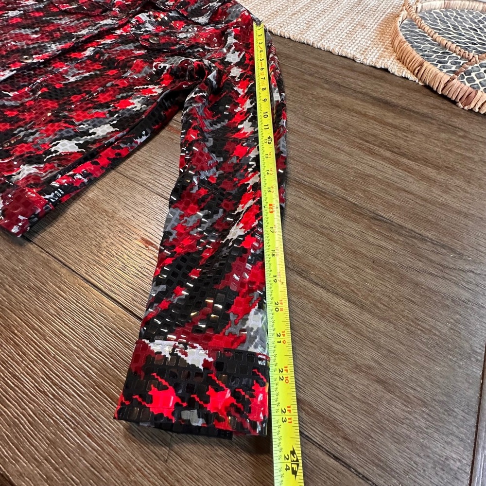 Elementz Jacket Medium Red Black Gray Houndstooth… - image 8